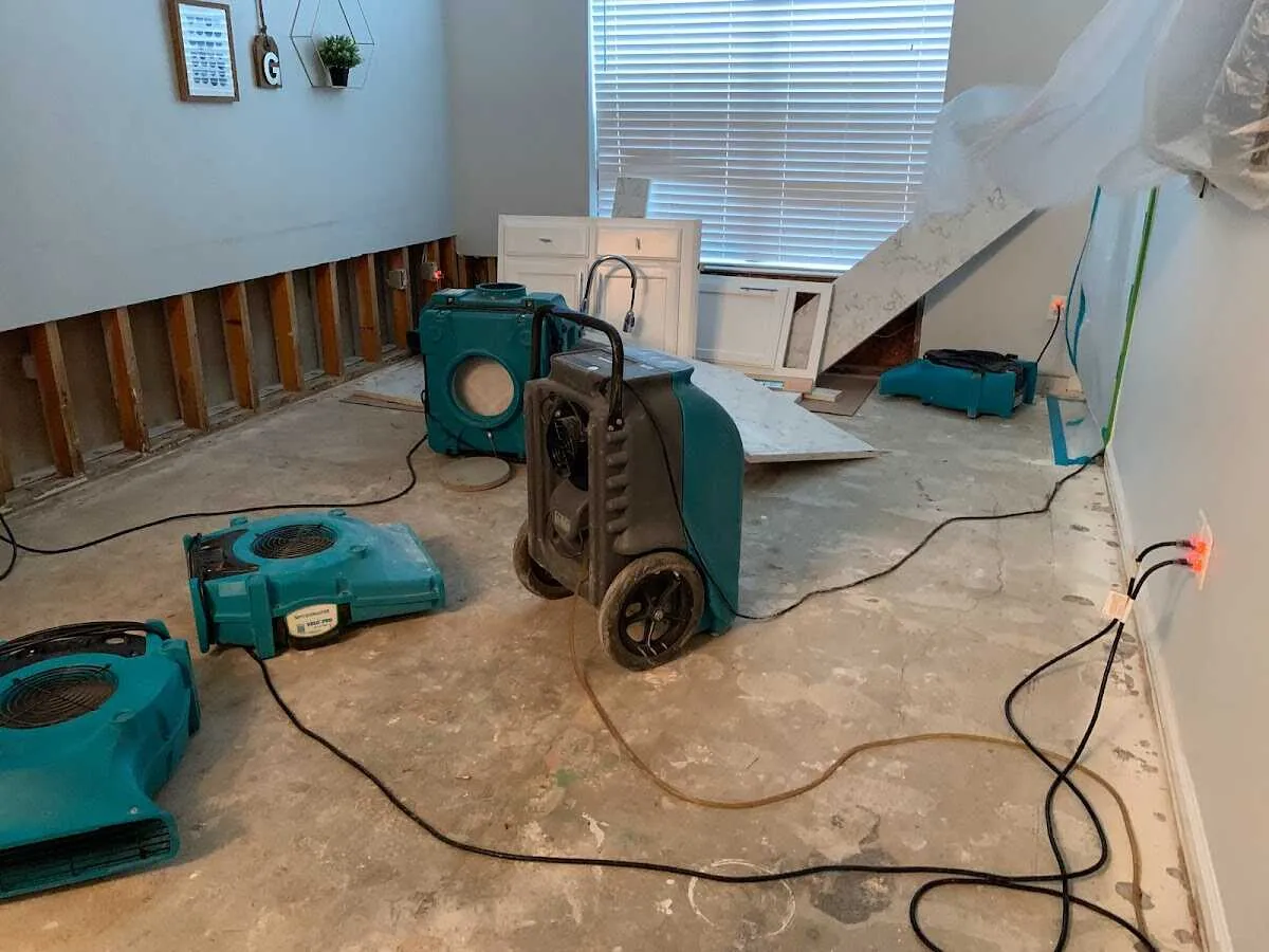 Dehumidifier in flood-cut room for Water Extraction & Removal in Sutherlin